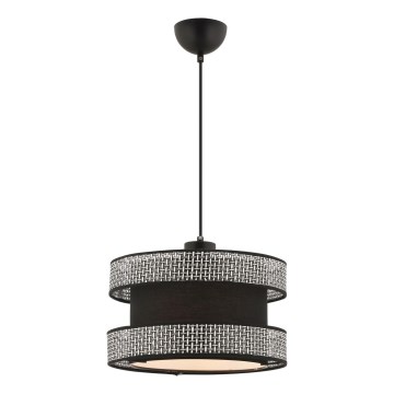 Lustr na lanku HALO 1xE27/60W/230V černá/šedá