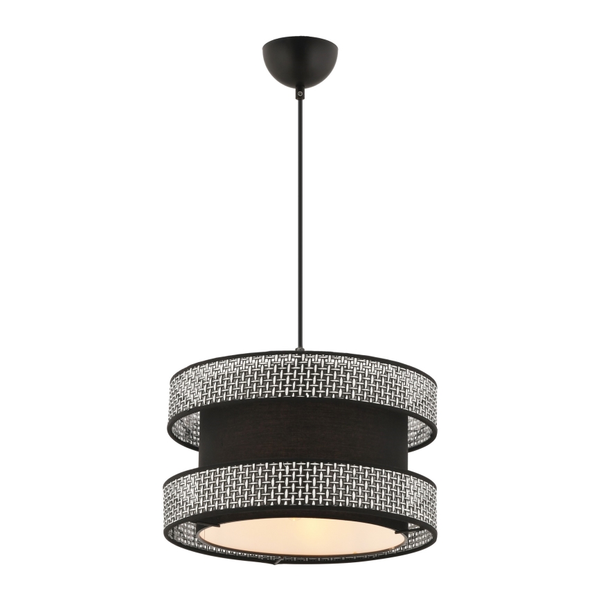 Lustr na lanku HALO 1xE27/60W/230V černá/šedá
