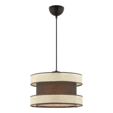 Lustr na lanku HALO 1xE27/60W/230V hnědá/krémová