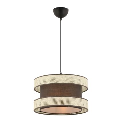 Lustr na lanku HALO 1xE27/60W/230V hnědá/krémová