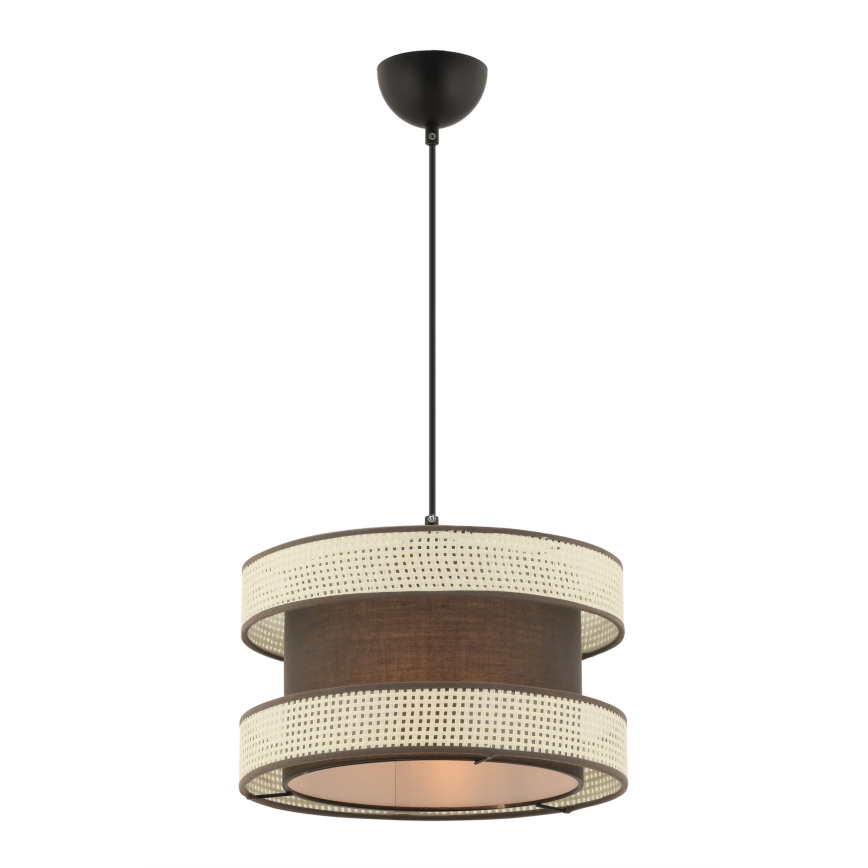 Lustr na lanku HALO 1xE27/60W/230V hnědá/krémová
