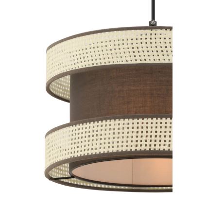 Lustr na lanku HALO 1xE27/60W/230V hnědá/krémová