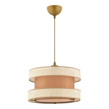 Lustr na lanku HALO 1xE27/60W/230V hnědá/krémová