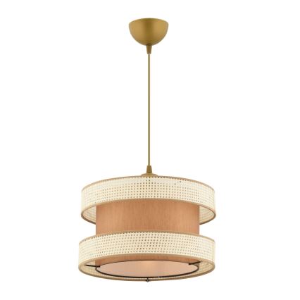 Lustr na lanku HALO 1xE27/60W/230V hnědá/krémová