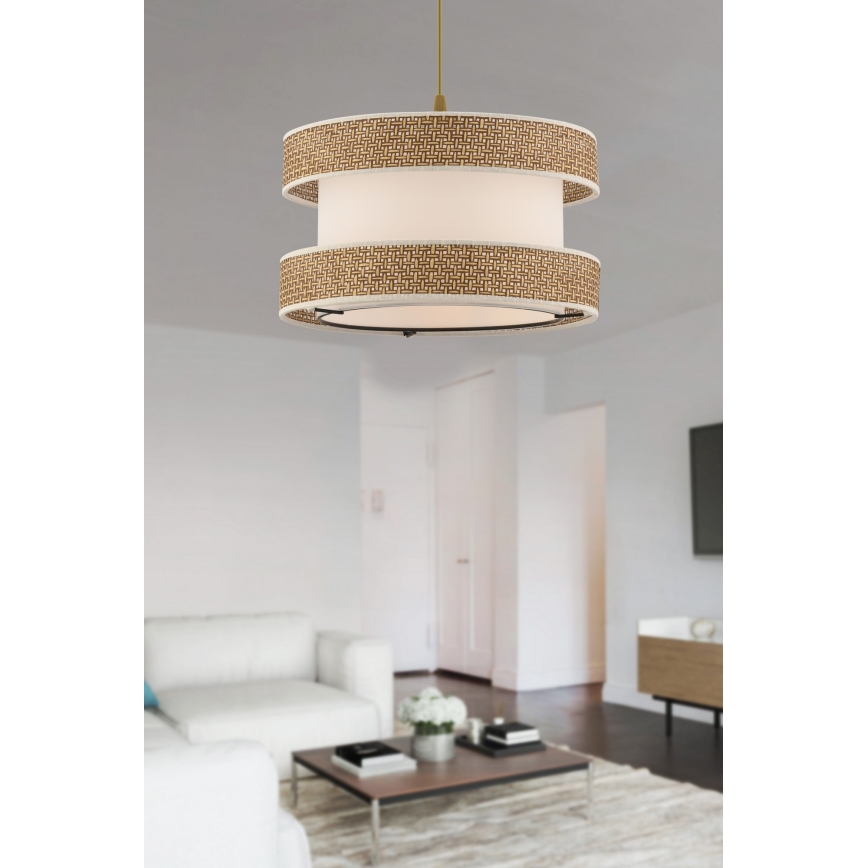 Lustr na lanku HALO 1xE27/60W/230V krémová/béžová