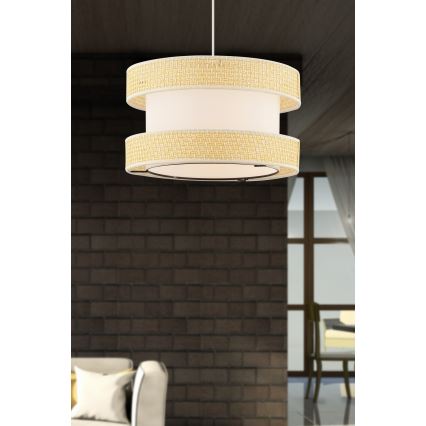 Lustr na lanku HALO 1xE27/60W/230V krémová/béžová
