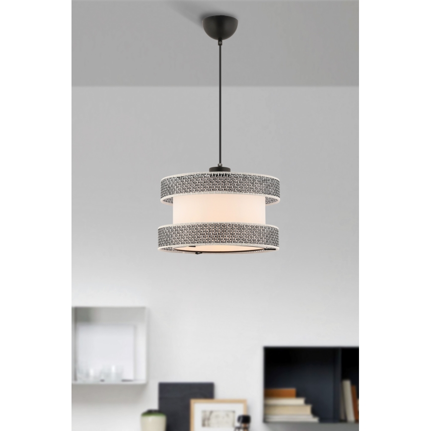 Lustr na lanku HALO 1xE27/60W/230V krémová/šedá