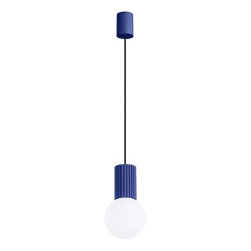 Lustr na lanku HALO 1xG9/8W/230V pr. 12 cm modrá