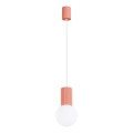 Lustr na lanku HALO 1xG9/8W/230V pr. 12 cm růžová