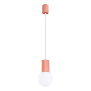 Lustr na lanku HALO 1xG9/8W/230V pr. 12 cm růžová