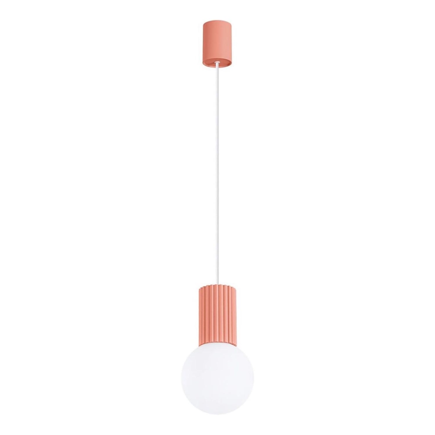 Lustr na lanku HALO 1xG9/8W/230V pr. 12 cm růžová