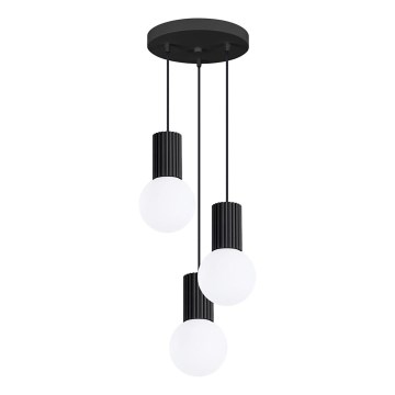Lustr na lanku HALO 3xG9/8W/230V pr. 25 cm černá