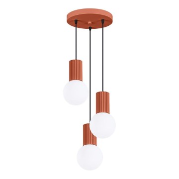 Lustr na lanku HALO 3xG9/8W/230V pr. 25 cm oranžová
