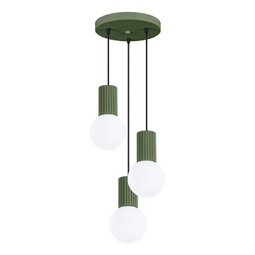 Lustr na lanku HALO 3xG9/8W/230V pr. 25 cm zelená