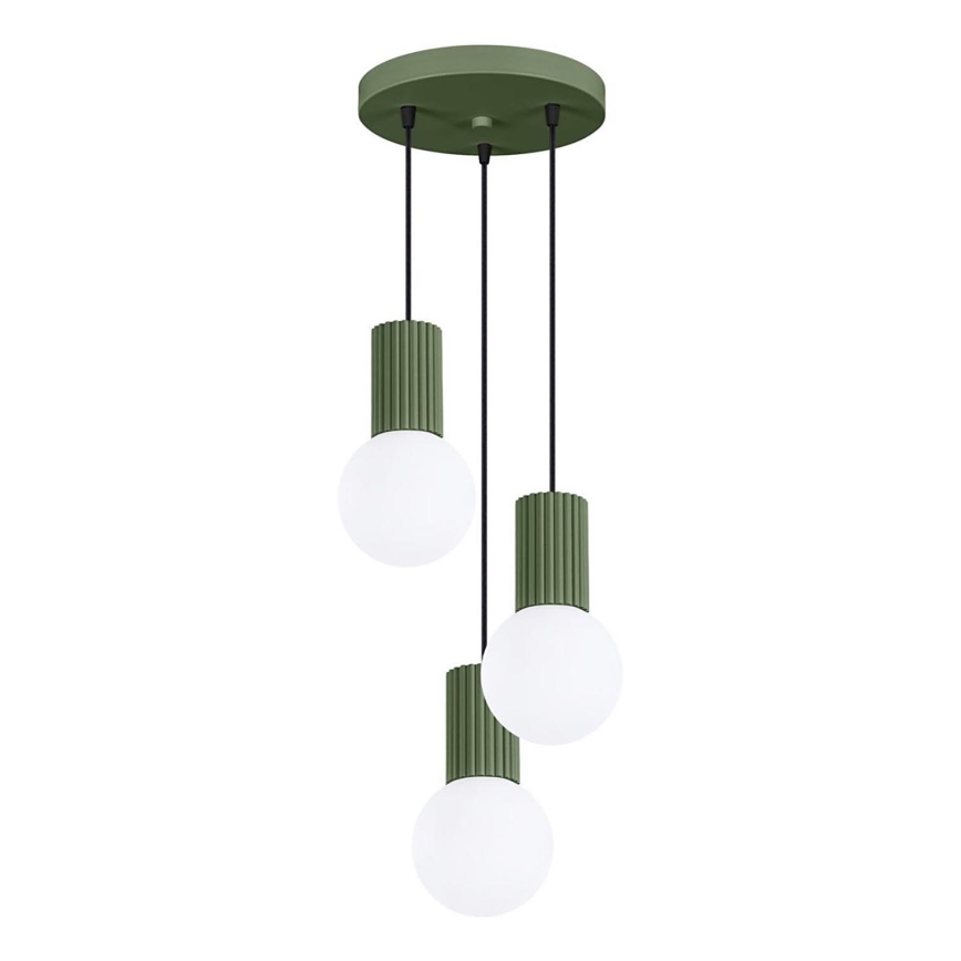 Lustr na lanku HALO 3xG9/8W/230V pr. 25 cm zelená