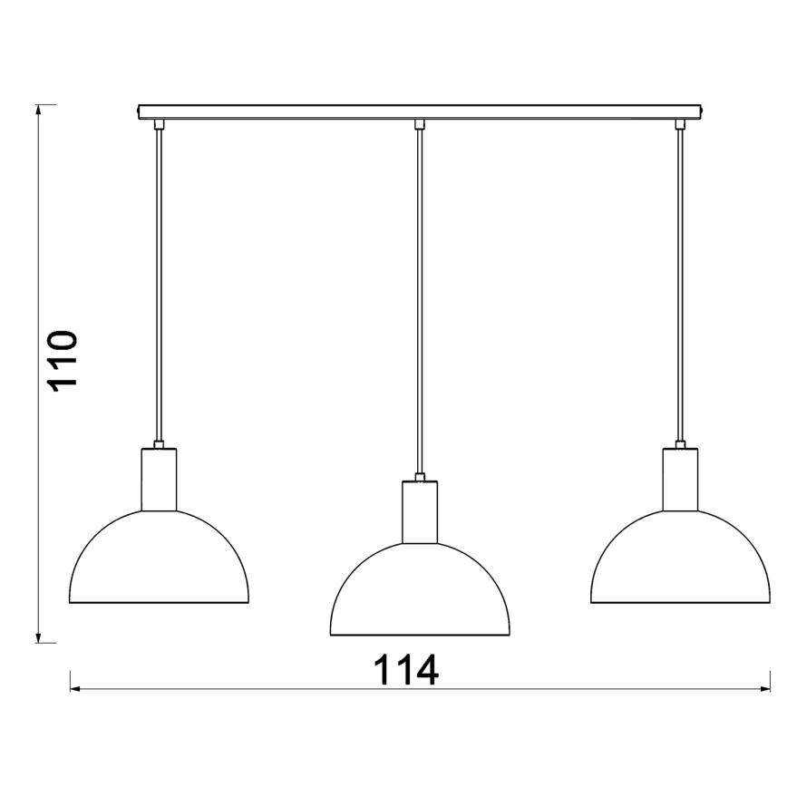 Lustr na lanku HANDA 3xE27/15W/230V burgundy