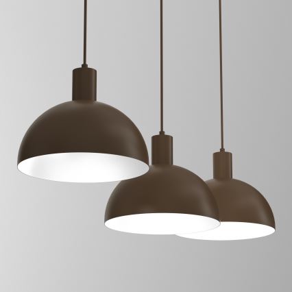 Lustr na lanku HANDA 3xE27/15W/230V hnědá