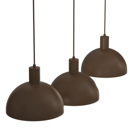 Lustr na lanku HANDA 3xE27/15W/230V hnědá