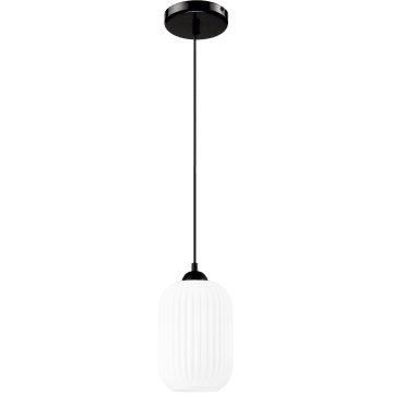 Lustr na lanku HARMA 1xE27/15W/230V pr. 14 cm bílá/černá