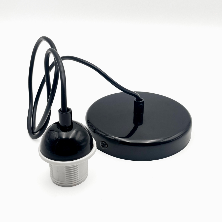 Lustr na lanku HARMA 1xE27/15W/230V pr. 14 cm bílá/černá