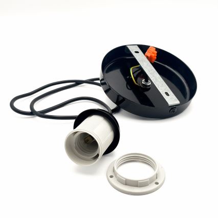 Lustr na lanku HARMA 1xE27/15W/230V pr. 14 cm bílá/černá