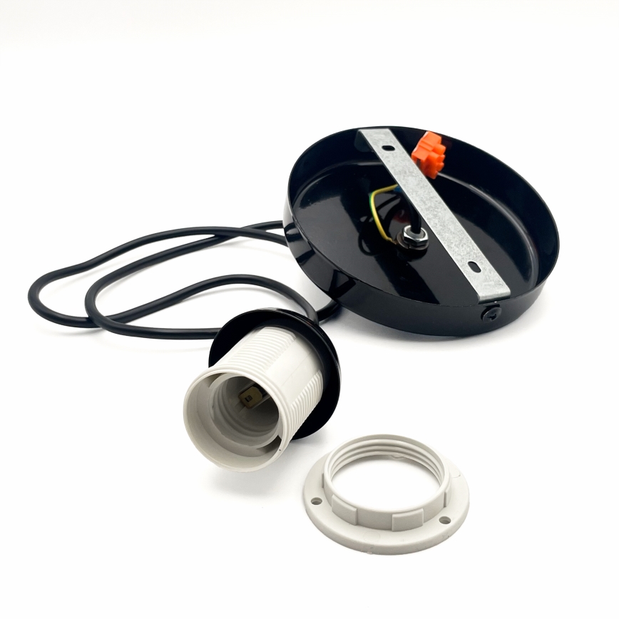 Lustr na lanku HARMA 1xE27/15W/230V pr. 14 cm bílá/černá
