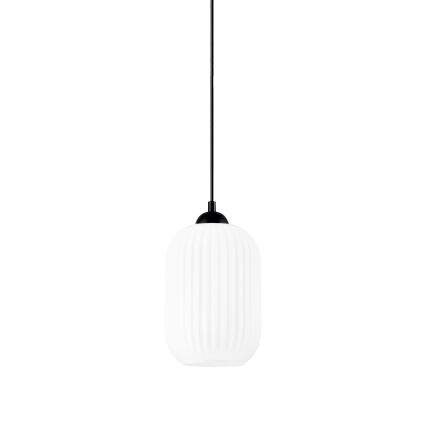 Lustr na lanku HARMA 1xE27/15W/230V pr. 14 cm bílá/černá