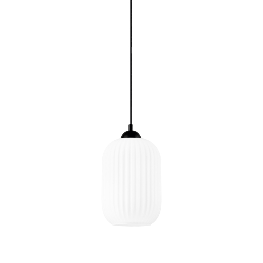 Lustr na lanku HARMA 1xE27/15W/230V pr. 14 cm bílá/černá
