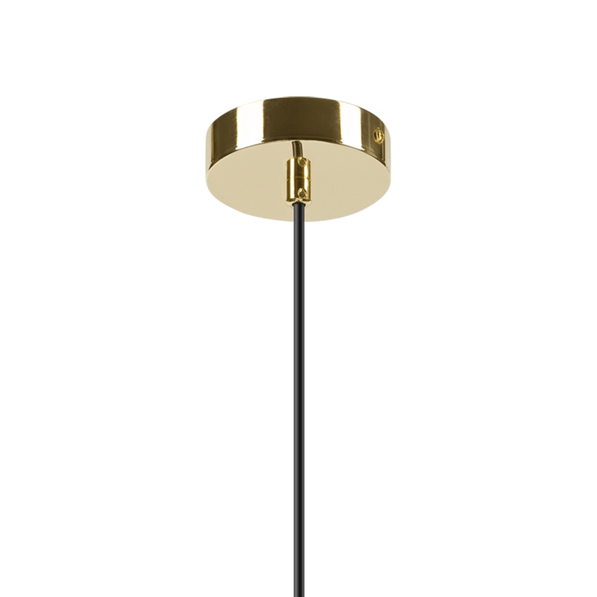 Lustr na lanku HARMA 1xE27/15W/230V pr. 14 cm bílá/zlatá