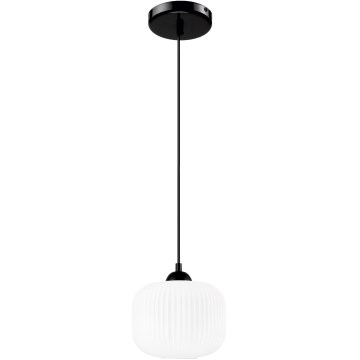 Lustr na lanku HARMA 1xE27/15W/230V pr. 20 cm bílá/černá