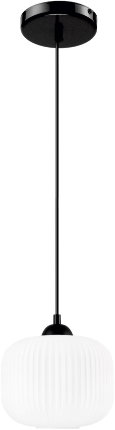 Lustr na lanku HARMA 1xE27/15W/230V pr. 20 cm bílá/černá
