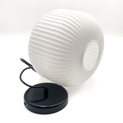 Lustr na lanku HARMA 1xE27/15W/230V pr. 20 cm bílá/černá