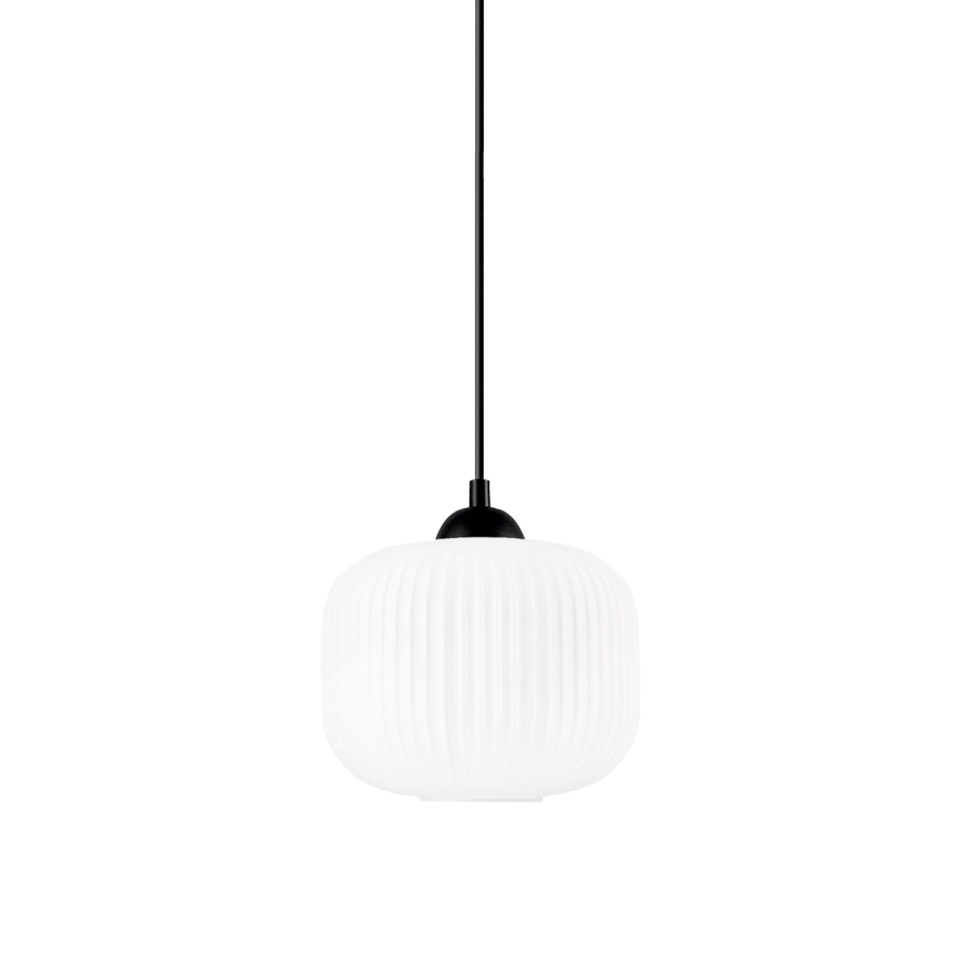 Lustr na lanku HARMA 1xE27/15W/230V pr. 20 cm bílá/černá