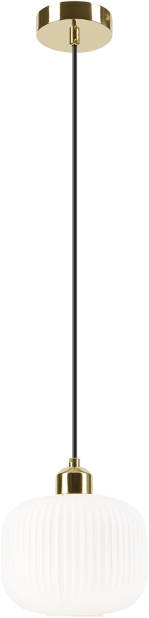 Lustr na lanku HARMA 1xE27/15W/230V pr. 20 cm bílá/zlatá