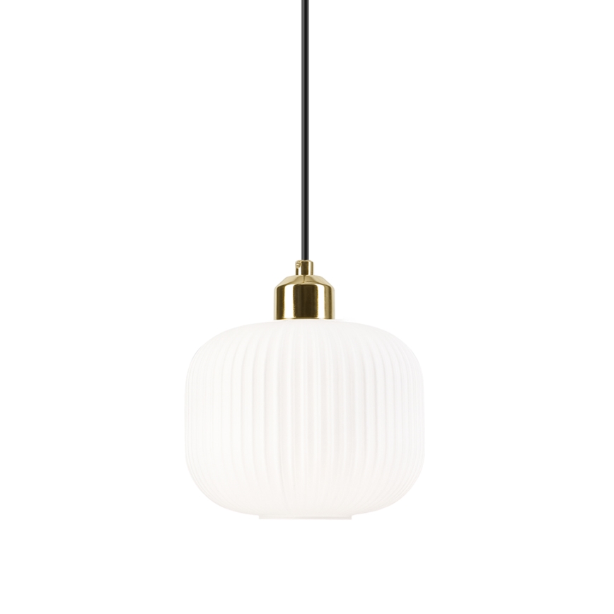 Lustr na lanku HARMA 1xE27/15W/230V pr. 20 cm bílá/zlatá