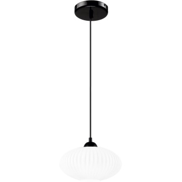 Lustr na lanku HARMA 1xE27/15W/230V pr. 25 cm bílá/černá