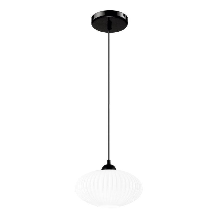 Lustr na lanku HARMA 1xE27/15W/230V pr. 25 cm bílá/černá