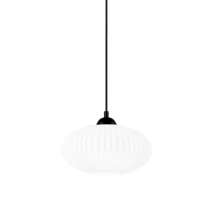 Lustr na lanku HARMA 1xE27/15W/230V pr. 25 cm bílá/černá