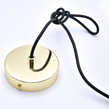 Lustr na lanku HARMA 1xE27/15W/230V pr. 25 cm bílá/zlatá