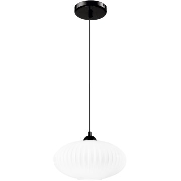 Lustr na lanku HARMA 1xE27/15W/230V pr. 30 cm bílá/černá