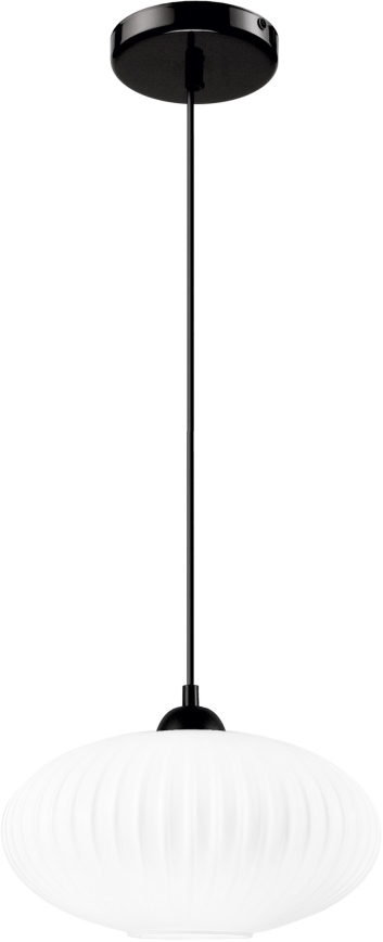 Lustr na lanku HARMA 1xE27/15W/230V pr. 30 cm bílá/černá