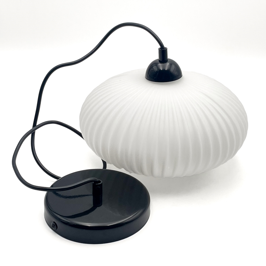 Lustr na lanku HARMA 1xE27/15W/230V pr. 30 cm bílá/černá