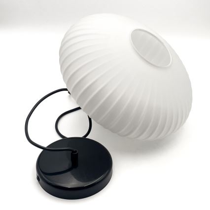 Lustr na lanku HARMA 1xE27/15W/230V pr. 30 cm bílá/černá