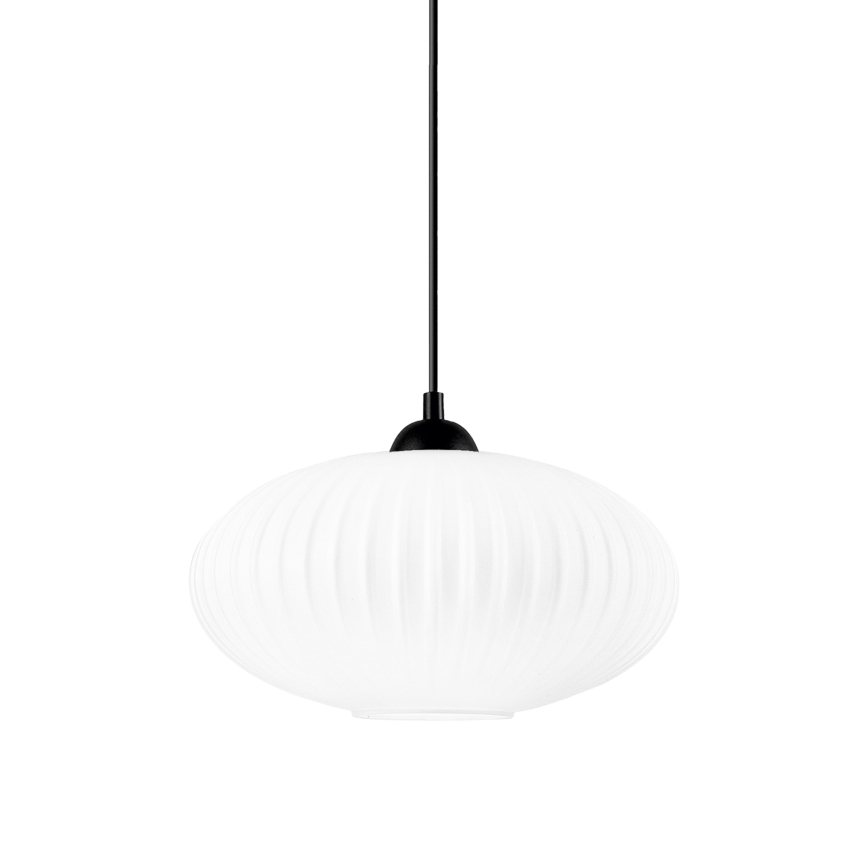 Lustr na lanku HARMA 1xE27/15W/230V pr. 30 cm bílá/černá