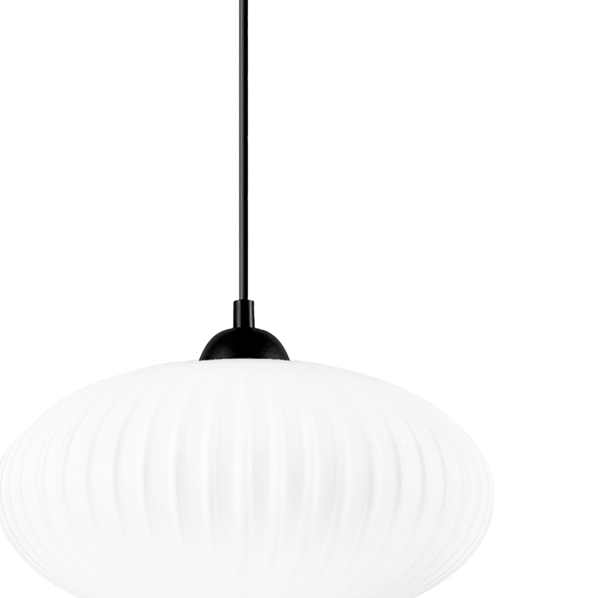 Lustr na lanku HARMA 1xE27/15W/230V pr. 30 cm bílá/černá