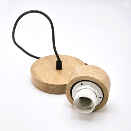 Lustr na lanku HARMONY 1xE27/15W/230V pr. 14 cm bílá/dub