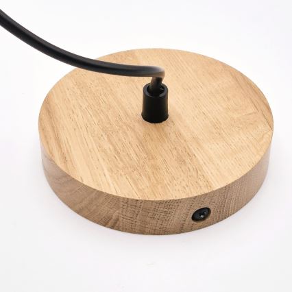 Lustr na lanku HARMONY 1xE27/15W/230V pr. 14 cm bílá/dub