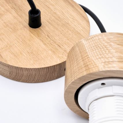 Lustr na lanku HARMONY 1xE27/15W/230V pr. 14 cm bílá/dub