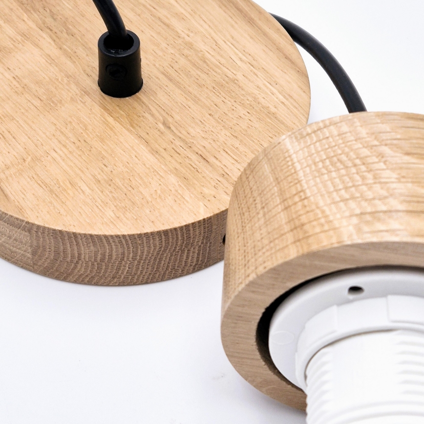 Lustr na lanku HARMONY 1xE27/15W/230V pr. 14 cm bílá/dub