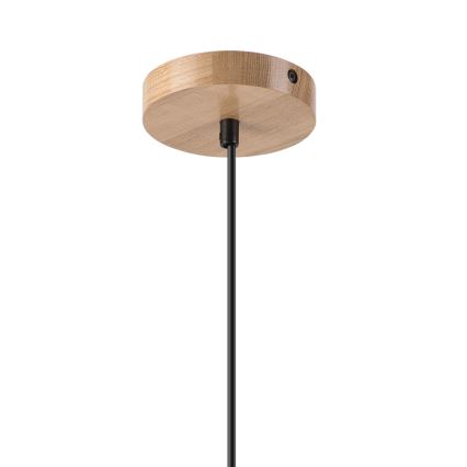 Lustr na lanku HARMONY 1xE27/15W/230V pr. 14 cm bílá/dub